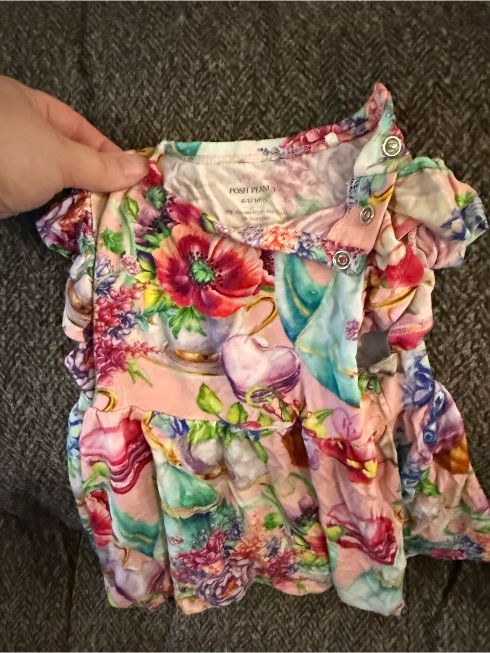 Posh Peanut Pink Multi-Color Floral Ruffle Top